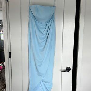 Light blue strapless midi dress - 8